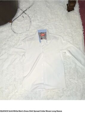 CONSEQUENCE Men’s White Dress Shirt | Spread Collar Long Sleeve Button Down